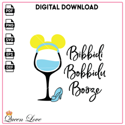 Bibbidi Bobbidu Booze Disney Wine SVG.