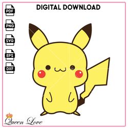 Cute Chibi Pikachu Pokemon Anime Cartoon SVG
