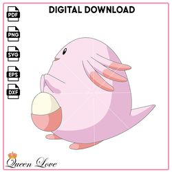 Anime Ovoid Pokemon Chansey Side View SVG
