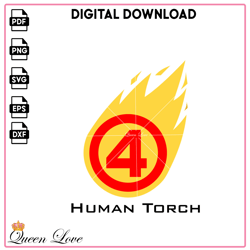 Avengers Superhero Human Torch Logo SVG