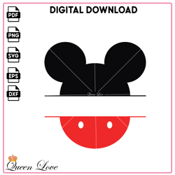 Red Black Mickey Mouse Head SVG