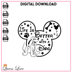 Love Is Better With A Dog Mickey Mouse Head SVG