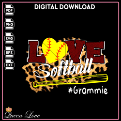 Love Softball Grammie, Softball Mom Sublimation, Softball vector, Softball PNG