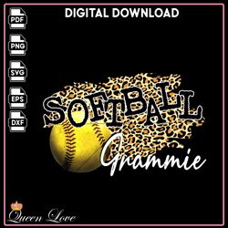 Softball Grammie Leopard, Softball Mom Sublimation, Softball vector, Softball PNG