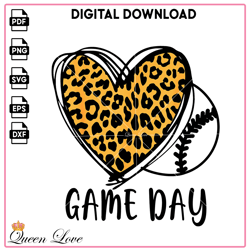 Game day love baseball, pattern leopard, baseball png
