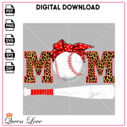 Mom Bow, Mom Baseball leopard, Mom Png, Bow Pink