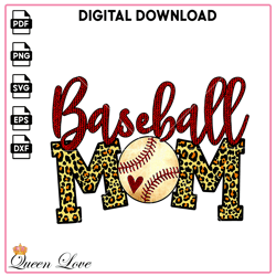 Baseball Mom Heart, Mom Sublimation, Baseball Mama PNG, Baseball PNG, Baseball Vector Clipart