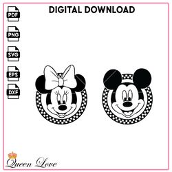 Checkered Mouse, Mickey Minnie Mouse, Movie, Retro, Ears Head, Svg Png Dxf Formats, Cut, Cricut, Silhouette