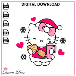 Christmas Hello Kitty Concha Svg, Christmas Svg, Sanrio Christmas Svg, Kawaii Svg, Cricut, Silhouette Vector Cut File
