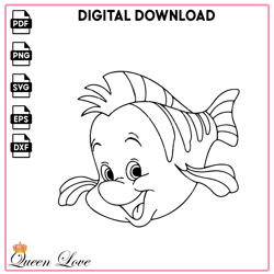 Flounder SVG, Disney Svg, PNG Digital Files
