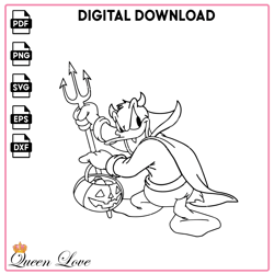 Halloween Donald Duck Devil SVG, Disney SVG, Kids Coloring Pages