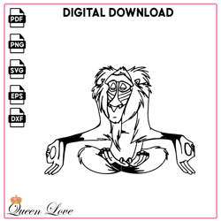 Rafiki SVG (The Lion King) Digital Files ,The Lion King Coloring Pages