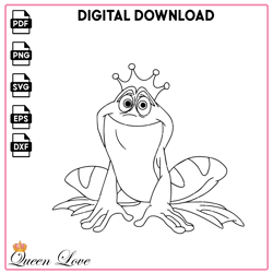 Princess Naveen Frog SVG Digital Files (The Princess and the Frog), Princess Coloring Pages