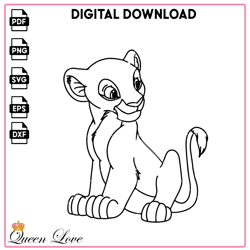 Young Nala SVG (The Lion King) Digital Files, The Lion King Coloring Pages