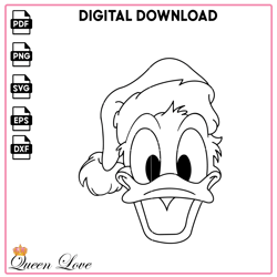 Christmas Donald Duck Face SVG Digital Files