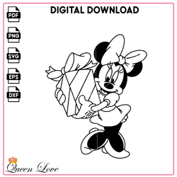 Minnie Mouse Christmas SVG File, Disney SVG, Kids Coloring Pages