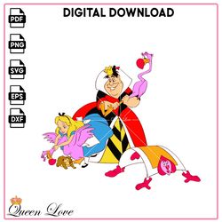 Queen of Hearts Alice in Wonderland, Queen of Hearts Png, Alice Png, Vector, Digital Download