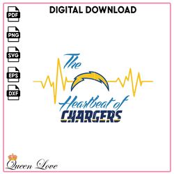 The heartbeat of Chargers Svg, Sport PNG, Chargers news PNG, football team Vector, Chargers Chargers Vector.