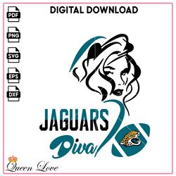 Jaguars Diva SVG, football Vector, NFL SVG, Jacksonville Jaguars tickets Vector, Sport PNG, Jaguars gear SVG.