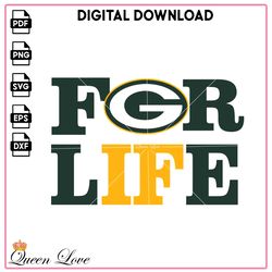 For Life Packers SVG, NFL SVG, football Vector, NFL SVG, Sport PNG, Green Bay Packers logo PNG, Packers Vector.