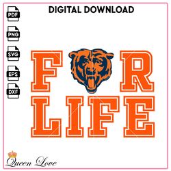 For life Chicago Bears SVG, football Vector, NFL SVG, Bears Sport PNG, Bears tickets Vector, news PNG.