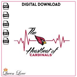The Heartbeat of Cardinals, Football team Vector, Sport PNG, Cardinals Vector, Arizona Cardinals news PNG, NFL SVG.