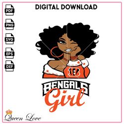 Bengals Girl SVG, Bengals SVG, Sport SVG, NFL SVG, football Vector, Sport PNG, football Vector, Clipart