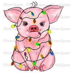 Christmas Pig, Animal Christmas Sublimation png, Merry Christmas png