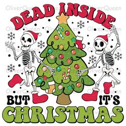 Dead Inside, Christmas Skeleton png, Merry Christmas png