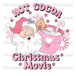 Hot Cocoa Christmas Movie, Christmas png, Christmas Retro