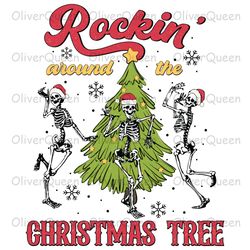 Rockin, Christmas Skeleton png, Merry Christmas png