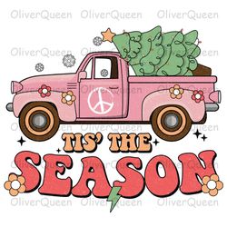 Tis The Season Cookie & Christmas Tree & Cocoa, Retro Christmas PNG, Christmas png