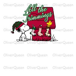 Peanuts All The Trimmings Snoopy, Christmas PNG, Christmas PNG Sublimation