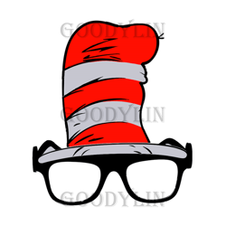 Dr Seuss Cat In The Hat And Sunglasses Svg, Dr Seuss Svg, Cat In The Hat Svg, Sunglasses Svg, Dr Seuss Gifts
