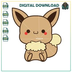 Normal Type Pokemon Chibi Eevee Anime SVG