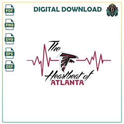 The heartbeat of atlanta, Atlanta Falcons PNG, NFL SVG, football Vector, Falcons logo PNG, Sport PNG, Falcons Vector, NF
