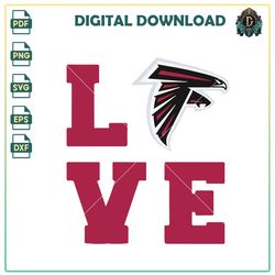 Love Atlanta Falcons, Football team Vector, Sport PNG, news PNG, Falcons NFL SVG, Atlanta Falcons Vector, football Vecto