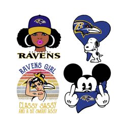 Baltimore Ravens SVG Bundle, Ravens Logo SVG, Sport SVG, Ravens Girls SVG, Snoopy Ravens SVG, Classy Sassy Girls SVG, NF