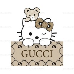 Gucci x Hello Kitty Logo SVG, Gucci Kitty SVG, Gucci Logo SVG, Logo SVG, Fashion Logo SVG, Brand Logo SVG