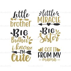 Little Brother SVG, Big Brother Big Sister SVG, Mama SVG, Family SVG, Quotes SVG, Sister SVG, Digital Download, Cricut