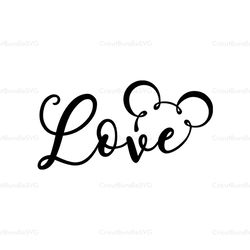 Love SVG, Love Mouse SVG, Disney Magic Mouse SVG, Disney SVG, Disney Characters SVG, Cartoon, Movie Silhouette