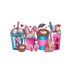 Happy Easter Day Bunny Ears Coffee Cups PNG