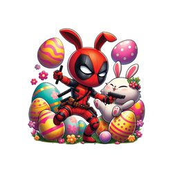 Bunny Costume Chibi Deadpool Happy Easter PNG