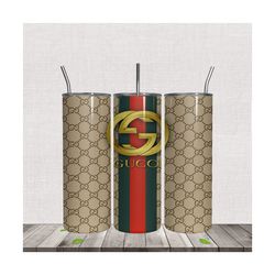 Gucci Gold Logo Fashion Skinny Tumbler Wrap PNG