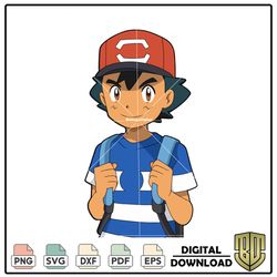 Anime Character Satoshi Ash Ketchum Pokemon Trainer SVG