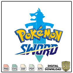 Anime Pokemon Sword Logo SVG PNG Cutting Files