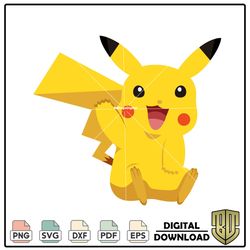 Greeting Pikachu Anime Pokemon SVG PNG Files