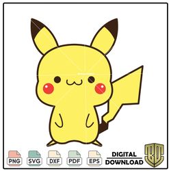 Cute Chibi Pikachu Pokemon Anime Cartoon SVG