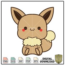 Normal Type Pokemon Chibi Eevee Anime SVG