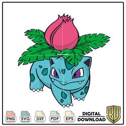 Satoshi Seed Pokemon Ivysaur Anime SVG
